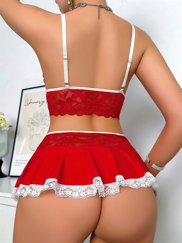 Bustiyer ve Mini Etekli Fantezi Hemşire Kostümü