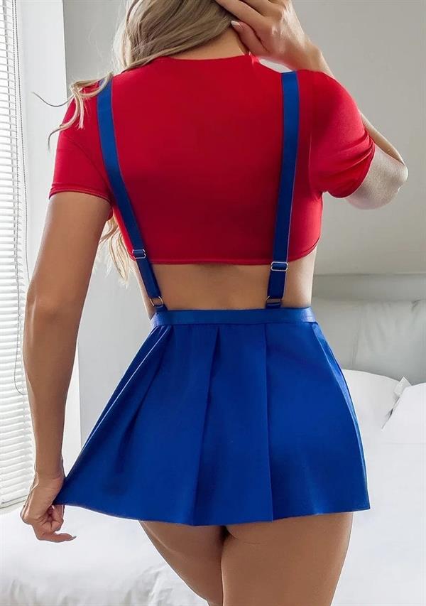 Mavi Kırmızı Fantezi Etekli Takım