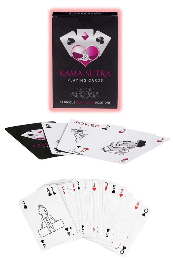 Sexy Görselli Oyun Kartı Kama Sutra Kırbaç Maske Set