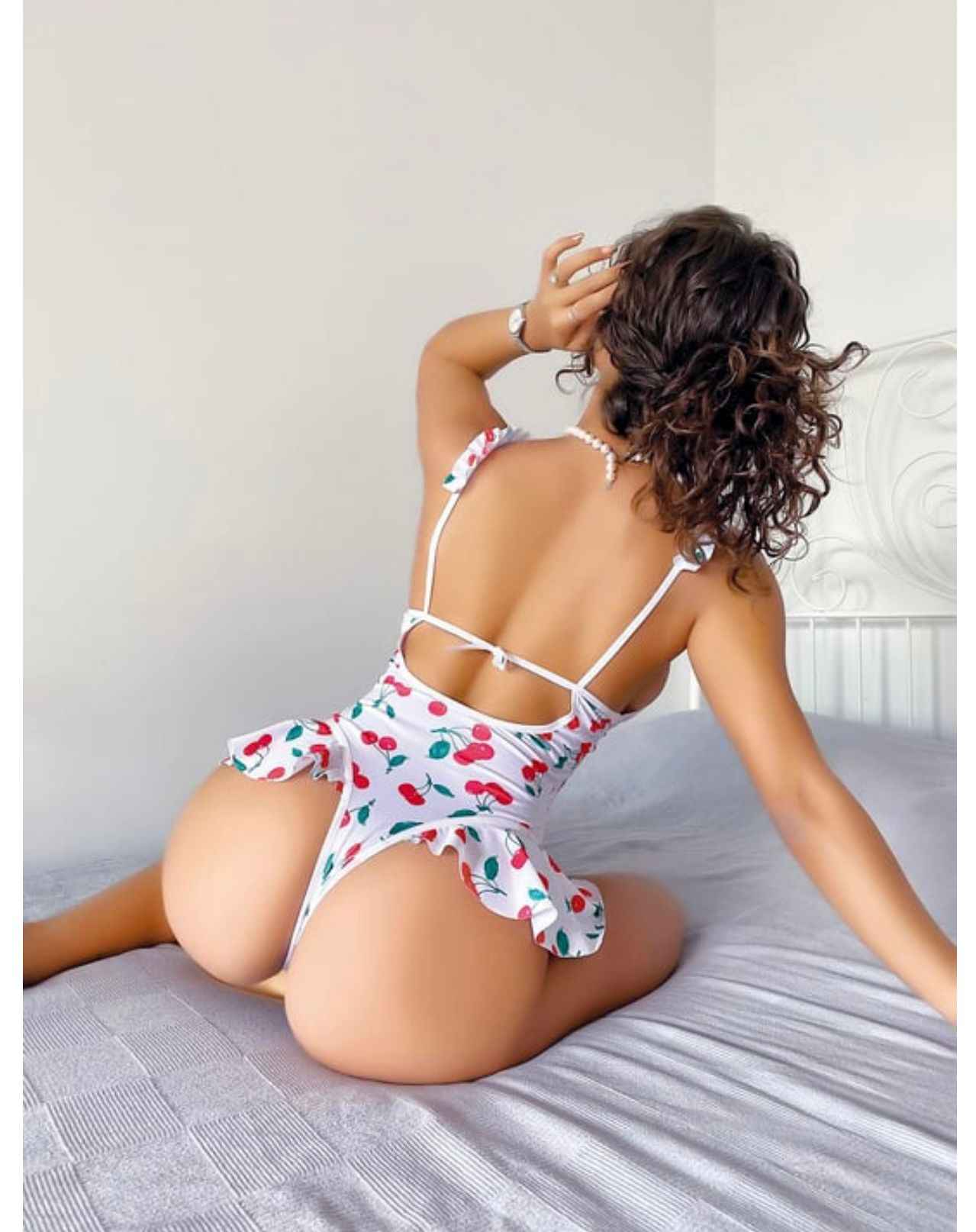 Vişne Desenli Body